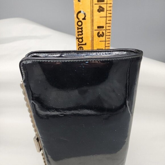 Vintage Womens Black Patent Envelope Style Wallet/Clutch 12x5.5" canada - Picture 9 of 9